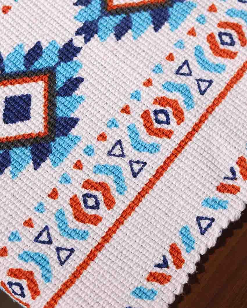 Whimsical meadow cotton printed table runner