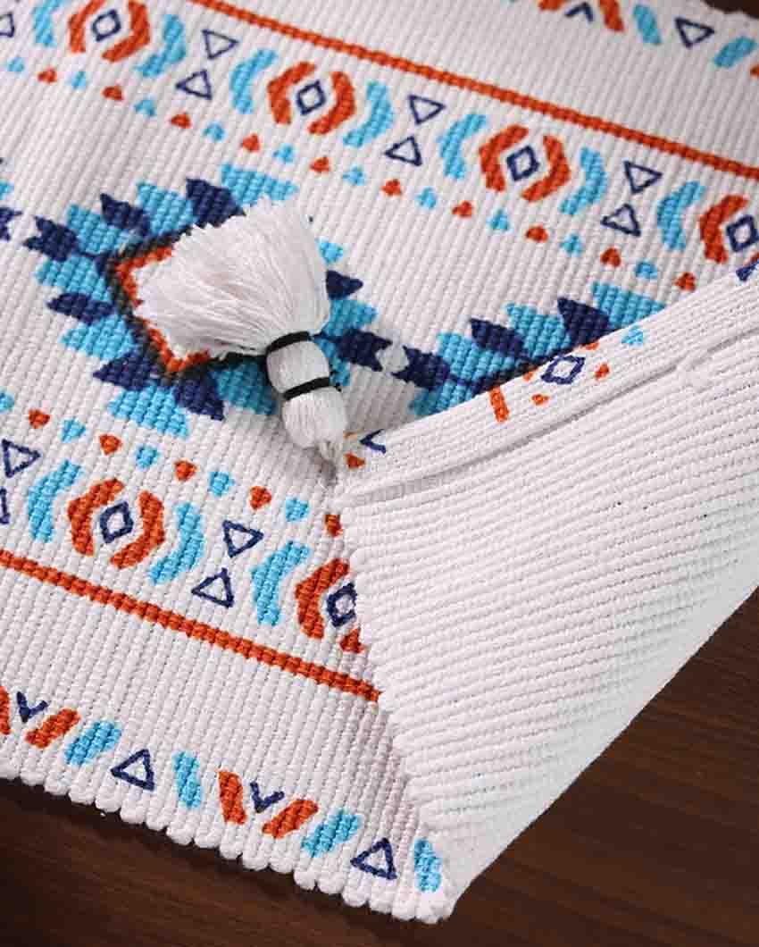 Whimsical meadow cotton printed table runner